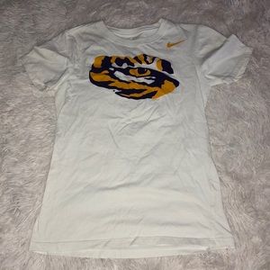 White LSU Fitted Tee - Nike